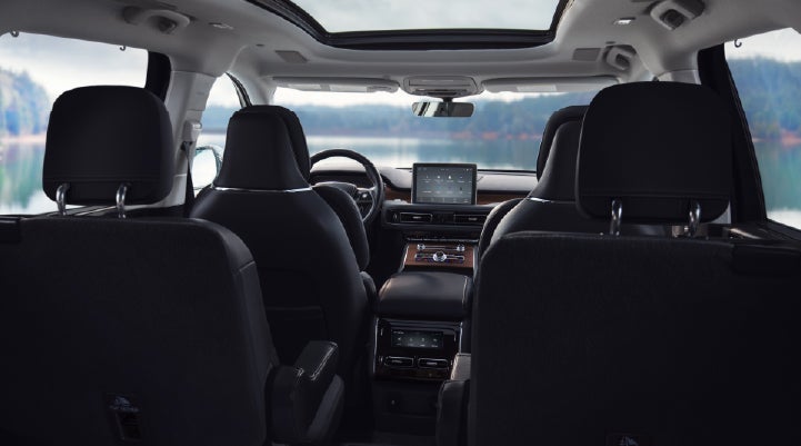 The interior of a 2024 Lincoln Aviator® SUV from behind the second row | Dutch Miller Lincoln of Ashland in Ashland KY