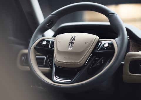 The intuitively placed controls of the steering wheel on a 2024 Lincoln Aviator® SUV | Dutch Miller Lincoln of Ashland in Ashland KY